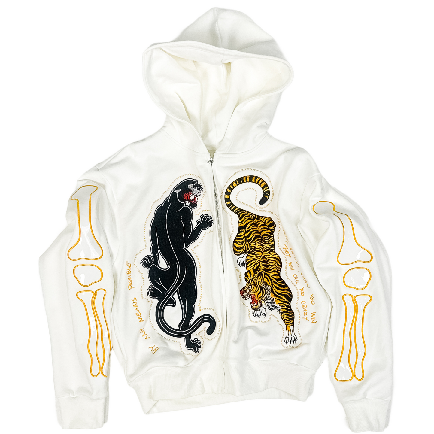 Ying Yang Bone Hoodie (White)