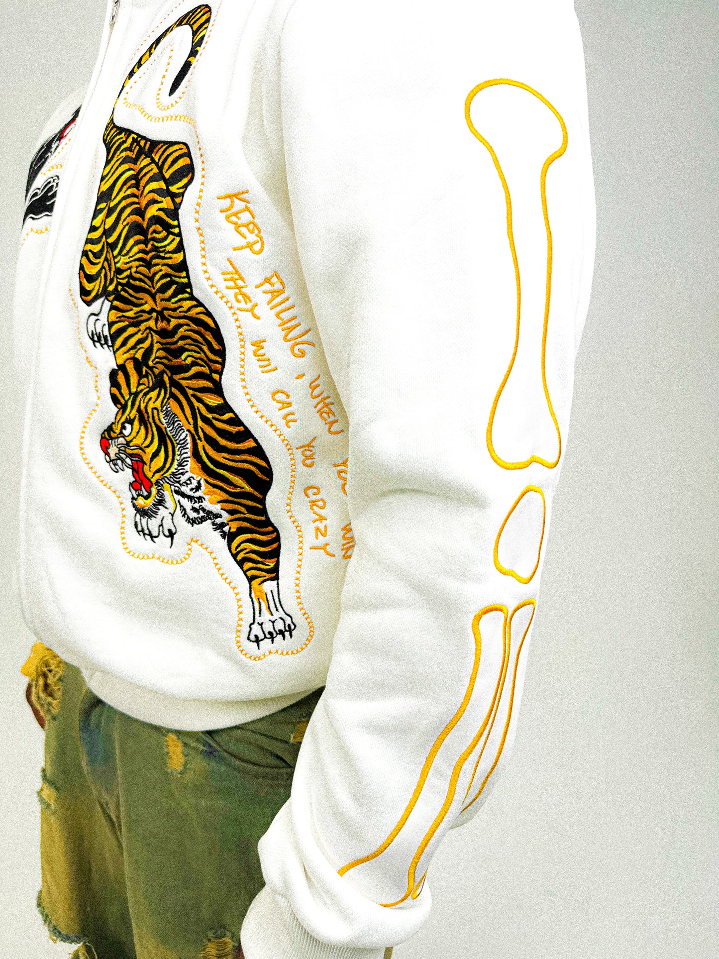 Ying Yang Bone Hoodie (White)