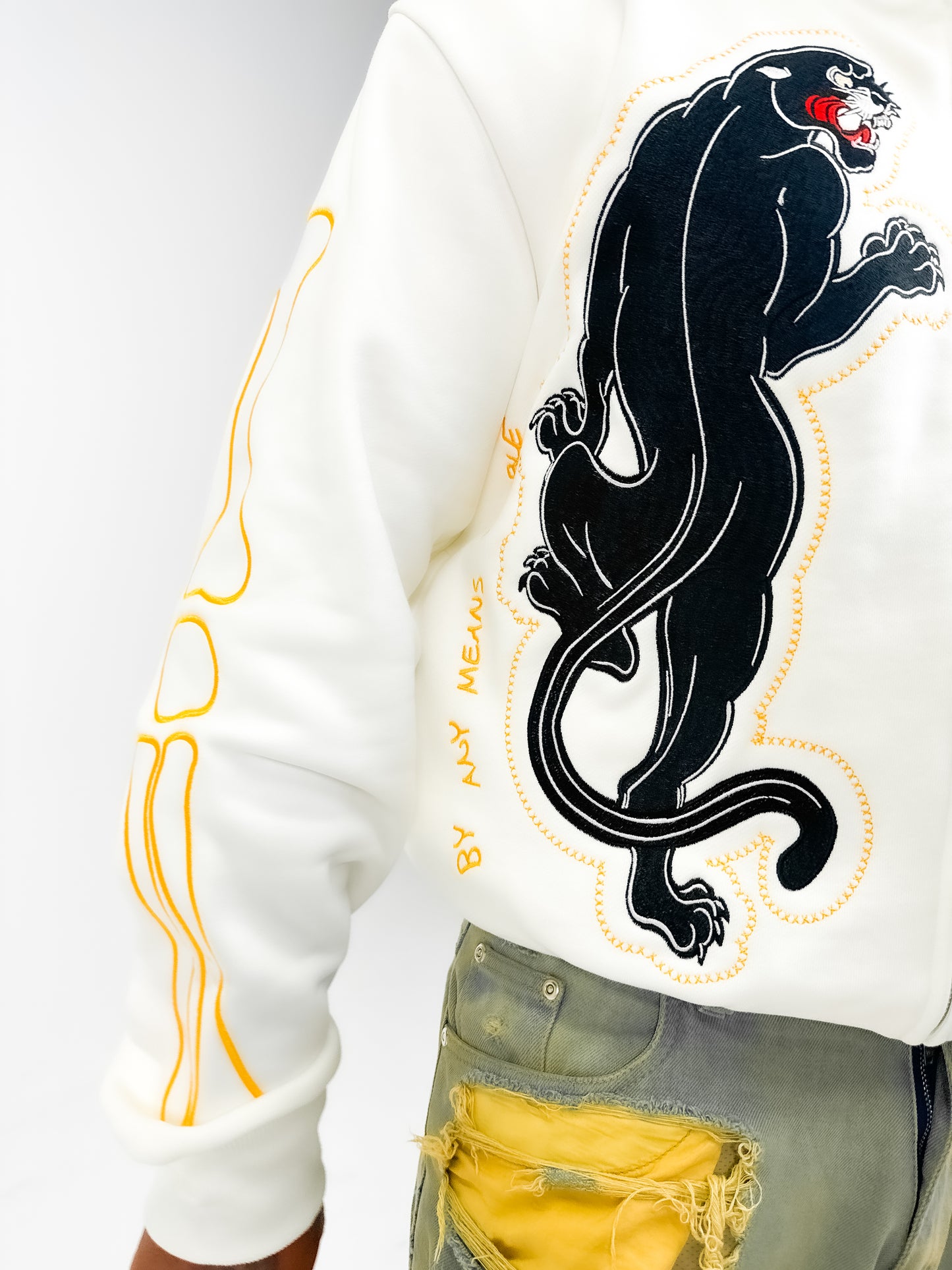 Ying Yang Bone Hoodie (White)