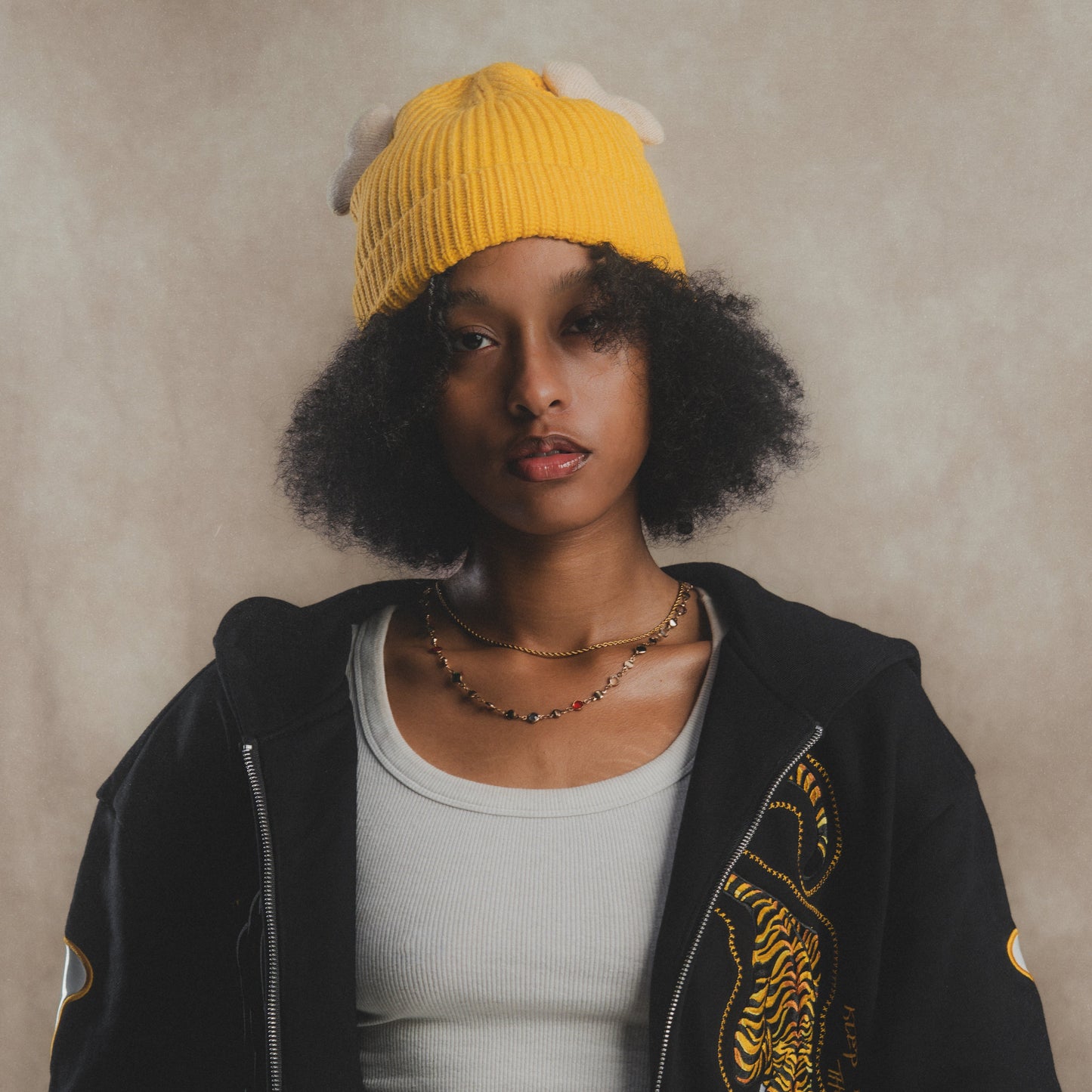 Yellow Bone Beanie