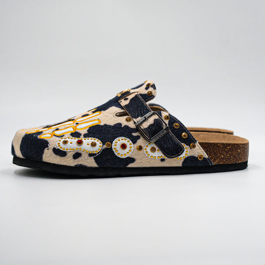 Blue Cow Print Clog