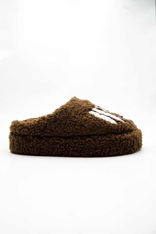 Mocha Brown Teddy Slippers