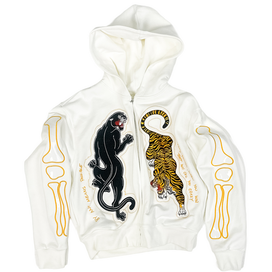 Ying Yang Bone Hoodie (White)