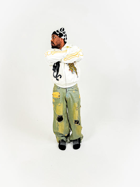 Ying Yang Bone Hoodie (White)