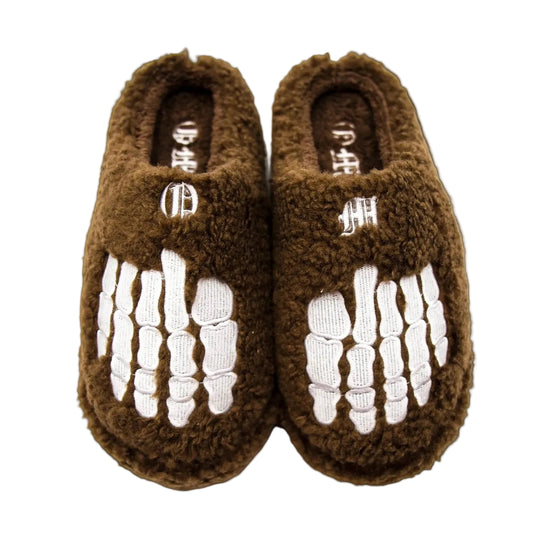 Mocha Brown Teddy Slippers