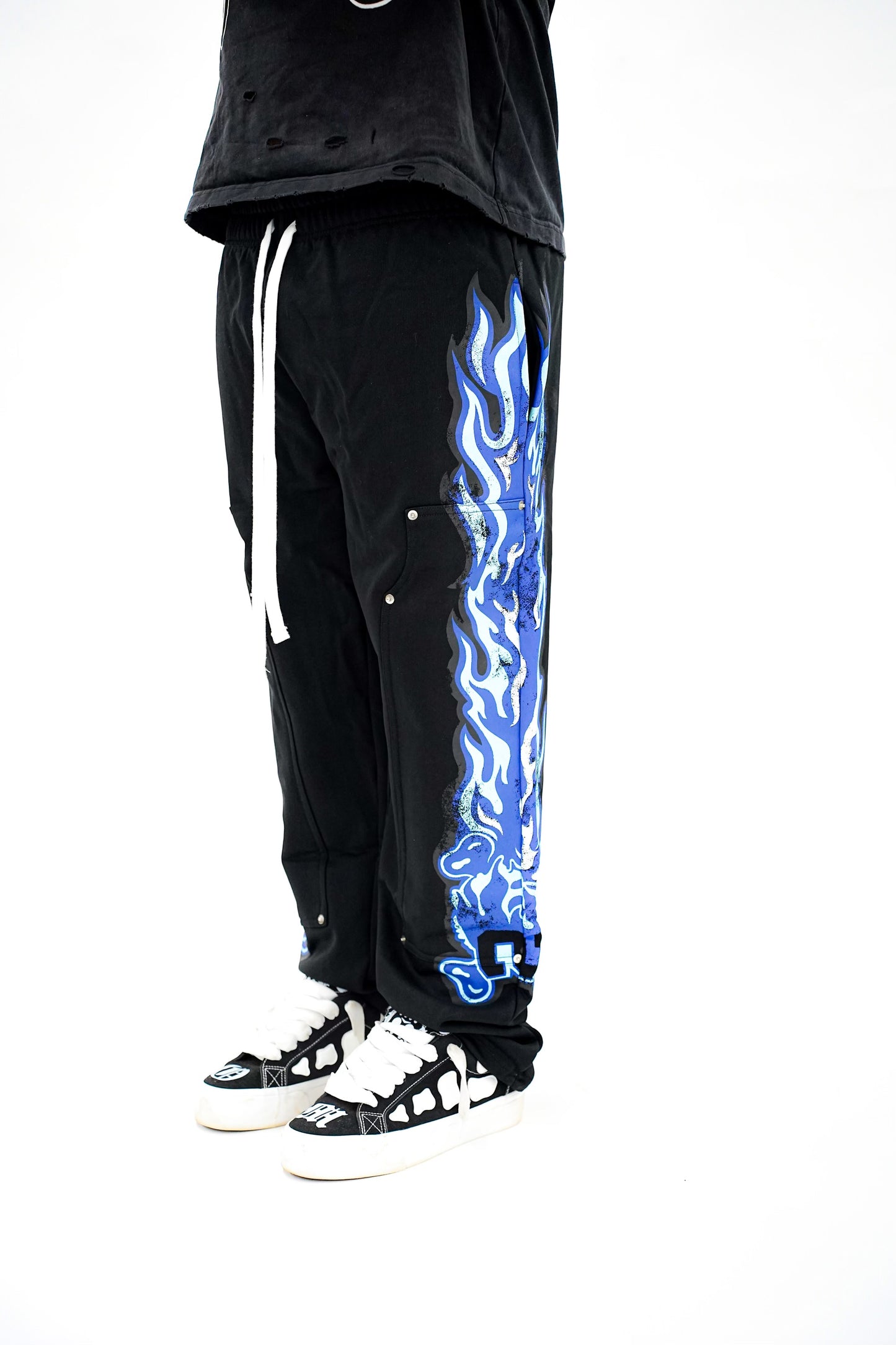 Flame Sweatpants Black